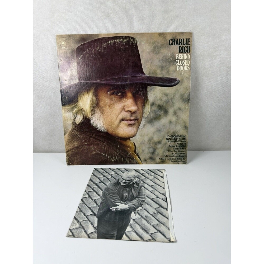 Charlie Rich Behind Closed Doors LP + 7" Bonus Record Promo Vinyl Bundle VG+